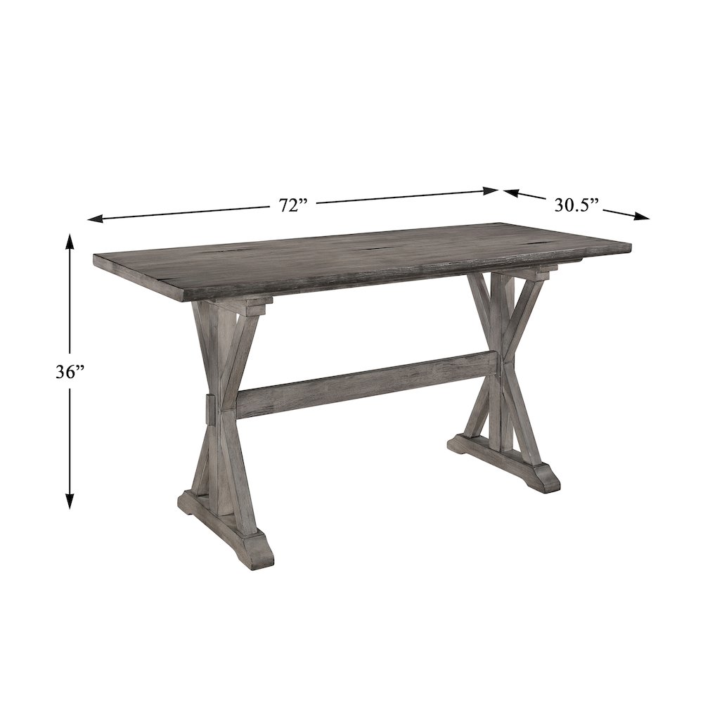 Amsonia Solid Wood Counter Height Dining Room Table in Gray. Picture 4