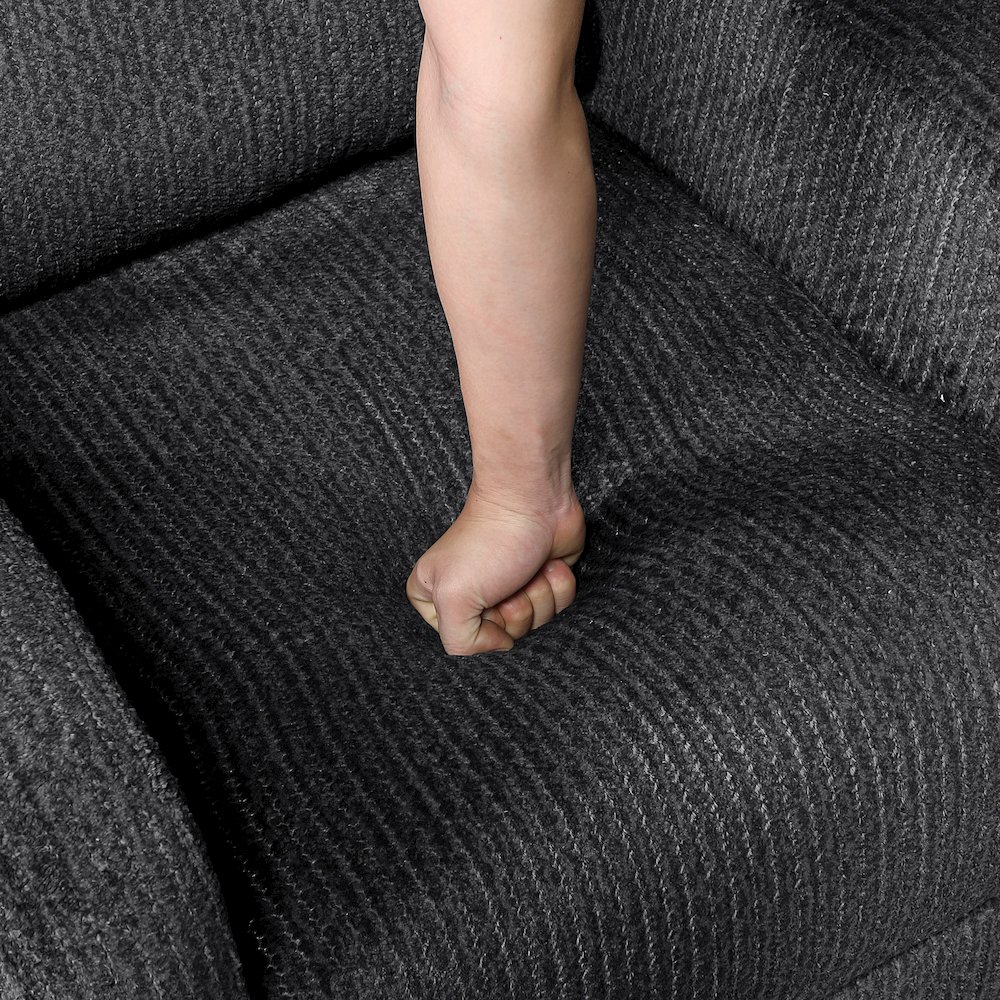 Allen Microfiber Reclining Chair in Dark Gray. Picture 8