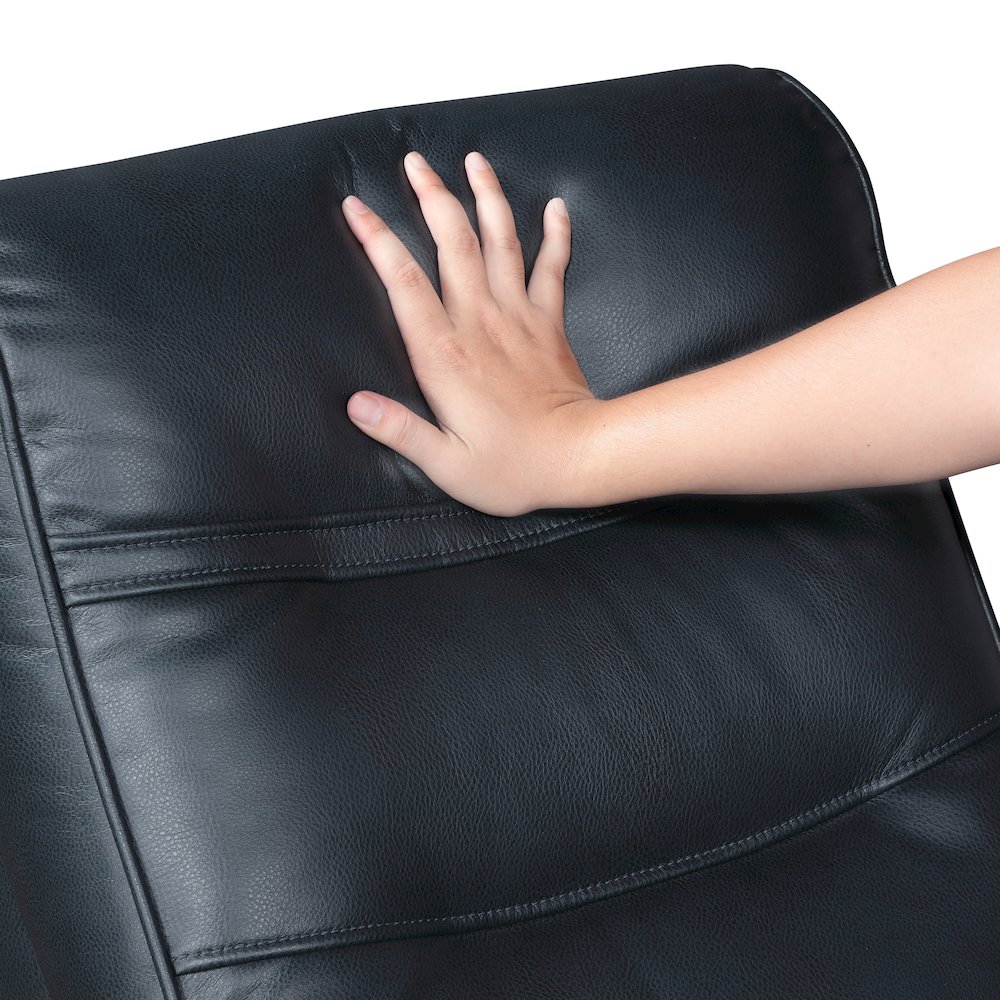 Margot Faux Leather Swivel Glider Reclining Chair in Dark Blue. Picture 8