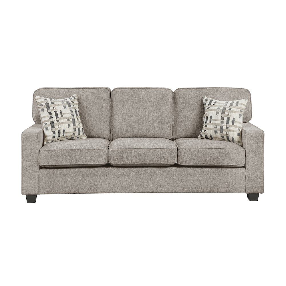 Frances Chenille 3pc Set: Sofa, Love, Chair in Taupe. Picture 4
