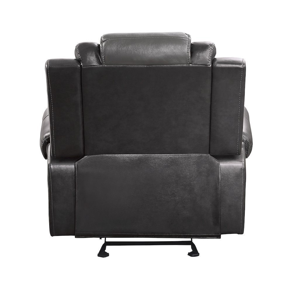 Briscoe F. Leather Gldr Rclng Chair in 2-Tone (Light Gray and Dark Gray). Picture 3
