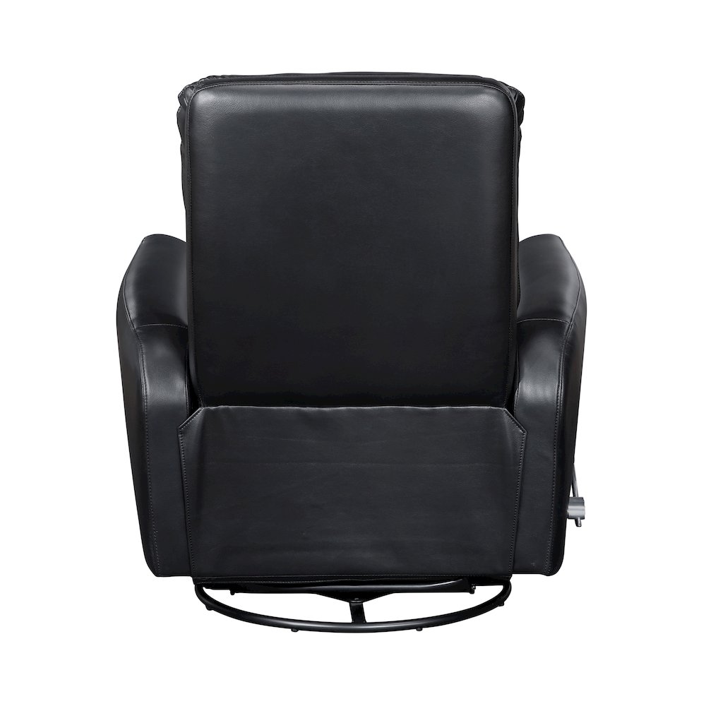 Dimitri Faux Leather Swivel Glider Reclining Chair in Black. Picture 3
