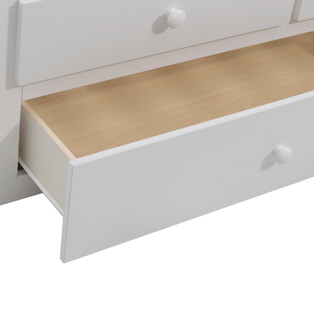 Galen Pine Twin Over Twin Trundle Bed with Two Storage Drawers in White. Picture 12