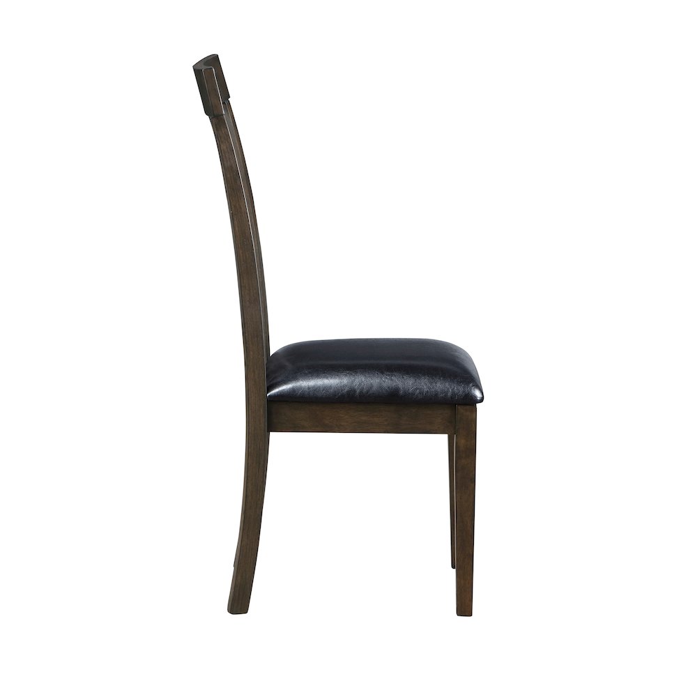 Rutland Faux leather Dining Room Side Chair, set of 2 in Espresso Finish. Picture 5