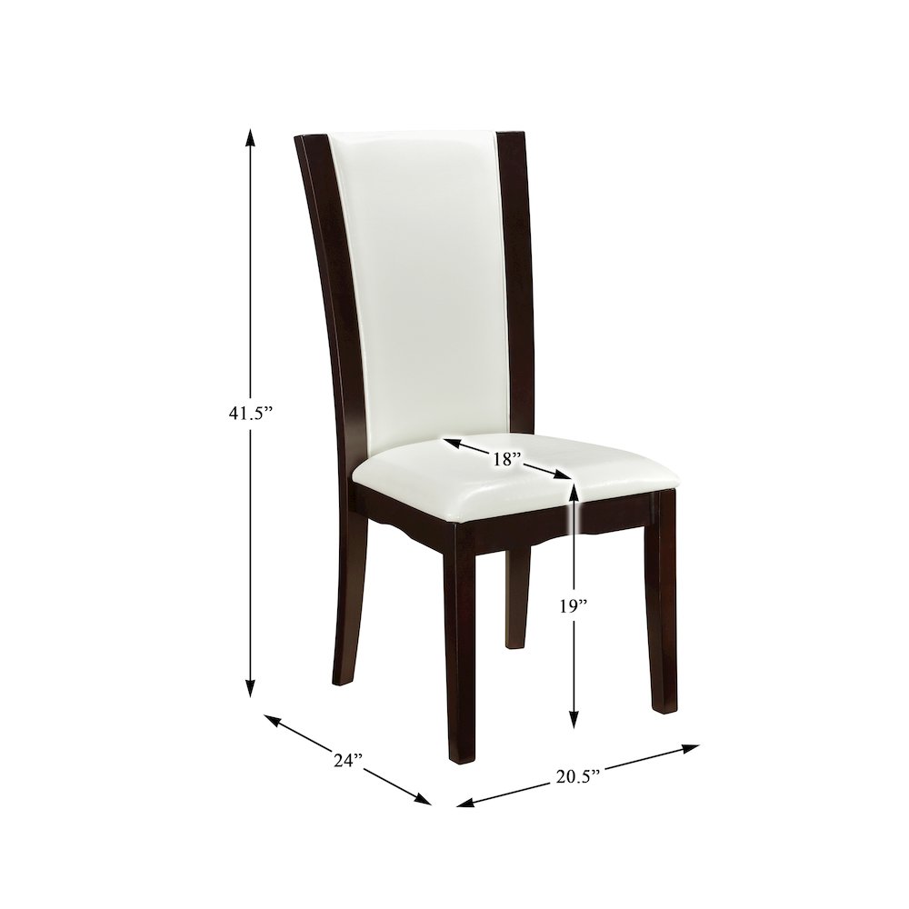 Daisy Wood Dining Room Side Chair, set of 2 in White. Picture 4