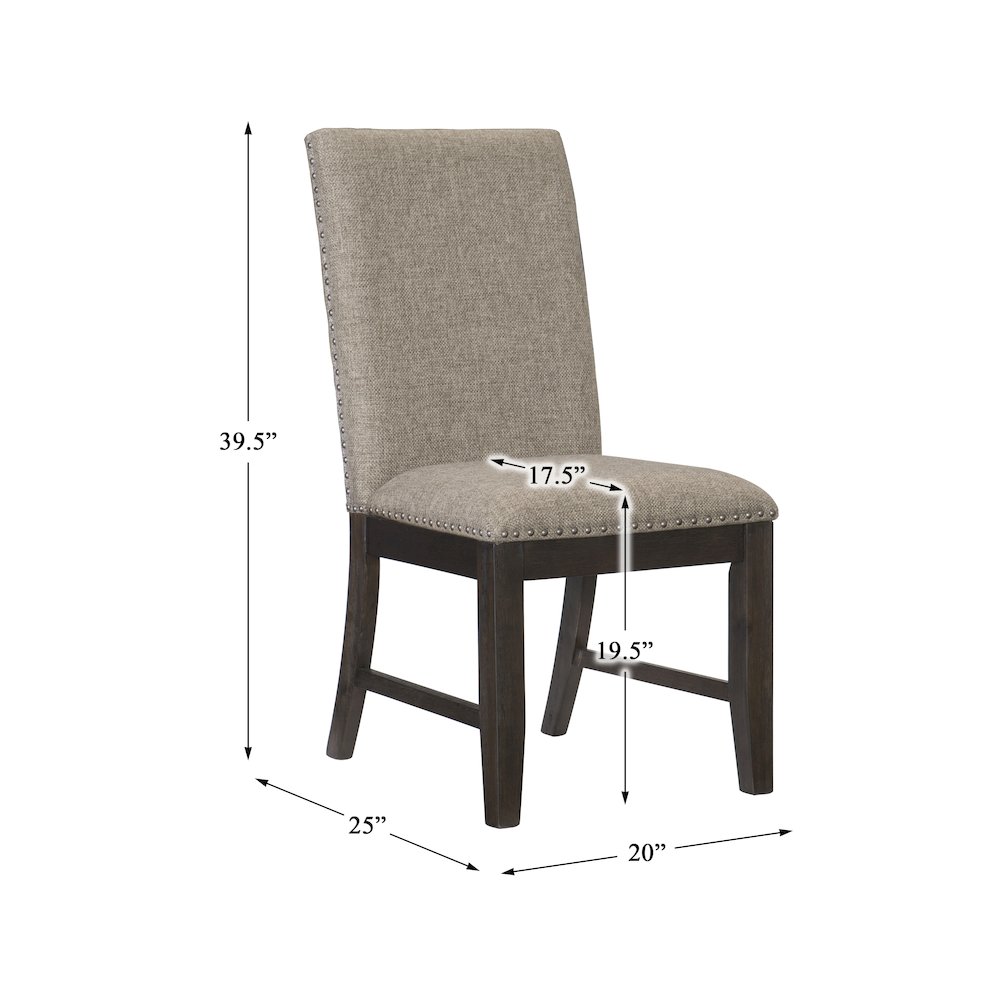 Southlake Textured Dining Room Side Chair, set of 2 in Brown. Picture 4
