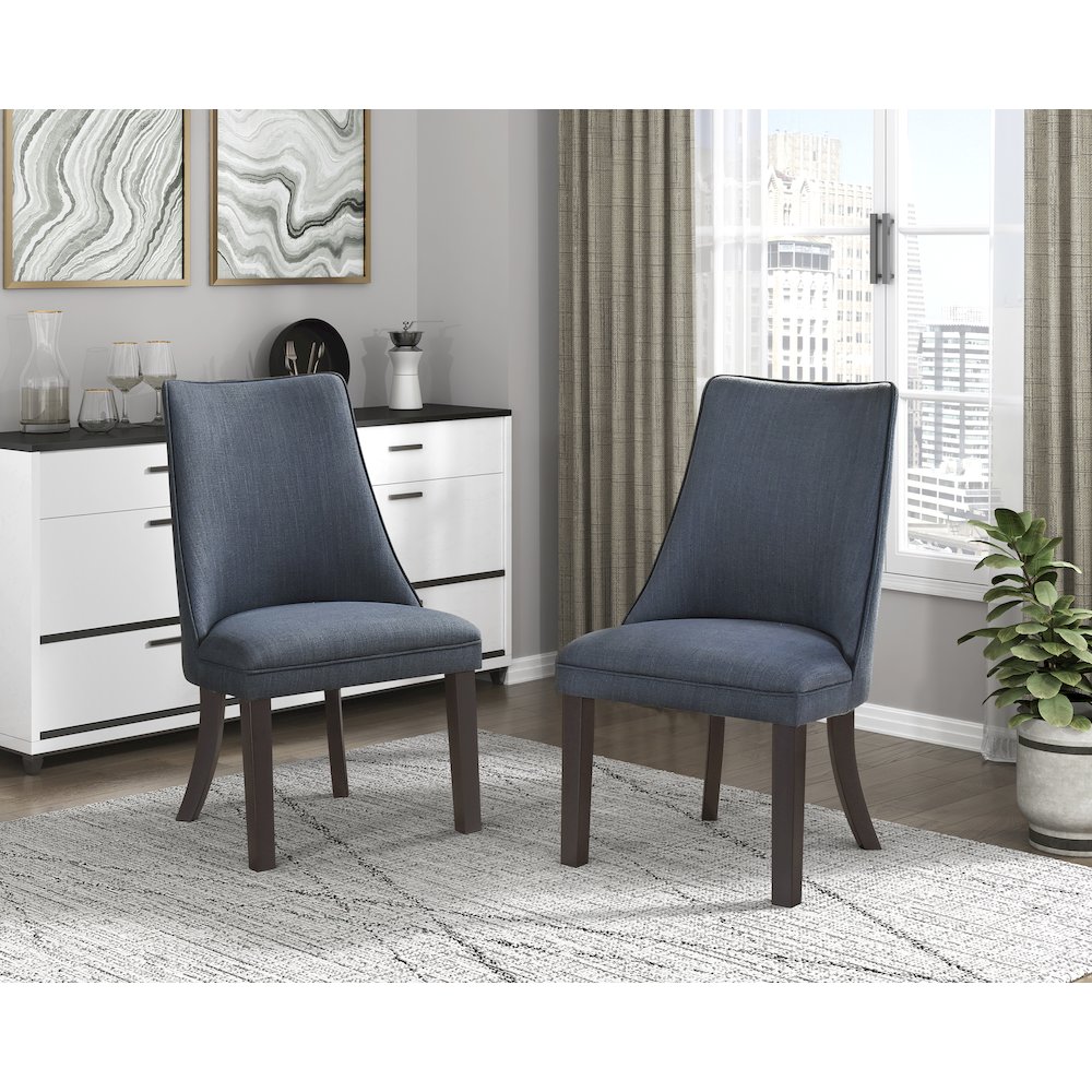 Paulson Textured Dining Room Side Chair, set of 2 in Blue gray. Picture 2