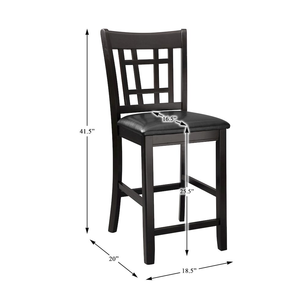 Junipero Faux leather Counter Height Dining Chair, set of 2 in Black. Picture 4