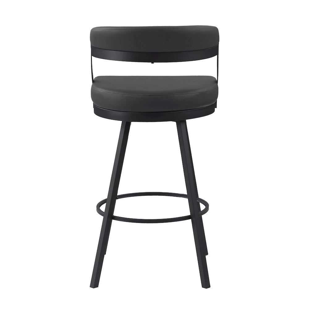 Crowley Faux leather Swivel Pub Height Chair in Black. Picture 3