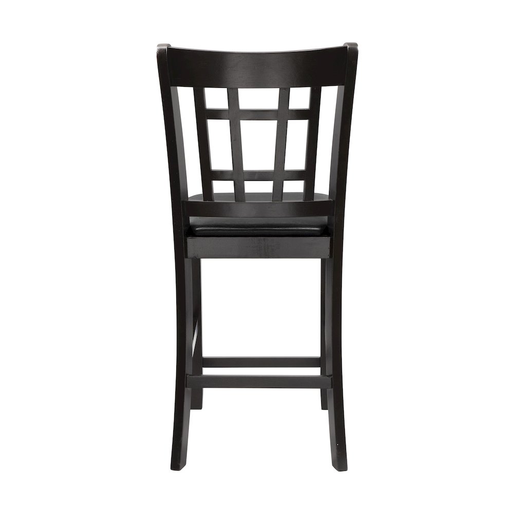 Junipero Faux leather Counter Height Dining Chair, set of 2 in Black. Picture 3