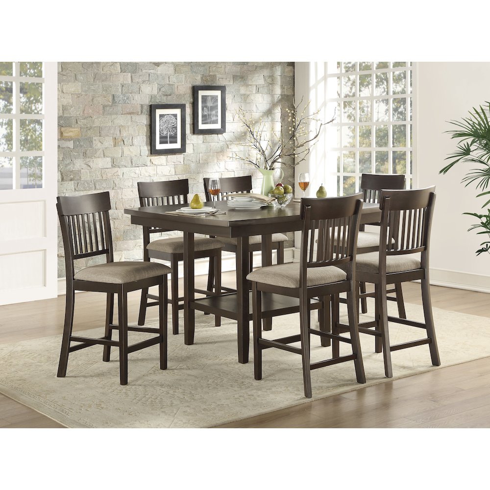 Balin Textured Counter Height Dining Chair, set of 2 in Brown. Picture 2