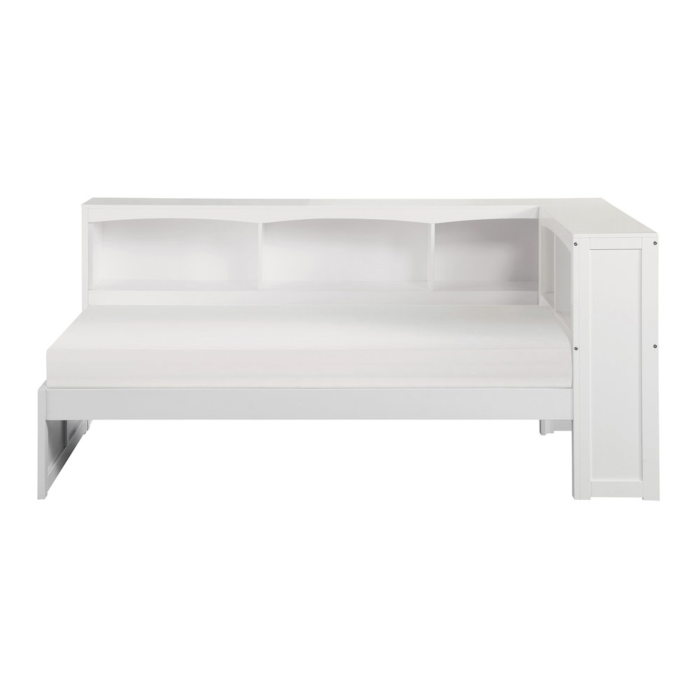 Galen Pine Twin Bookcase Corner Bed in White. Picture 4