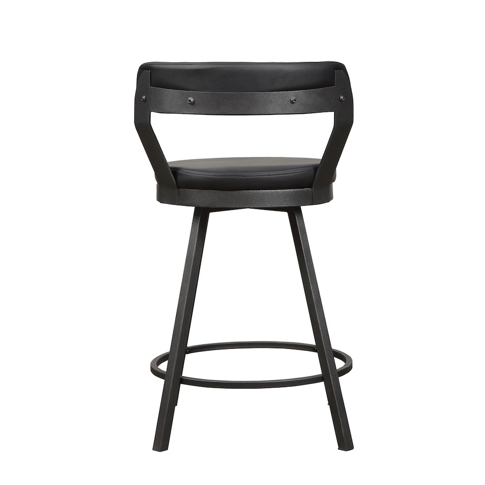 Appert Metal Swivel Counter Height Chair, set of 2 in Black. Picture 3