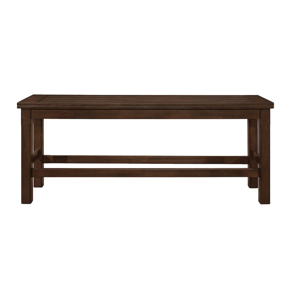 Schleiger Wood Counter Height Dining Room Bench in Dark brown. Picture 5