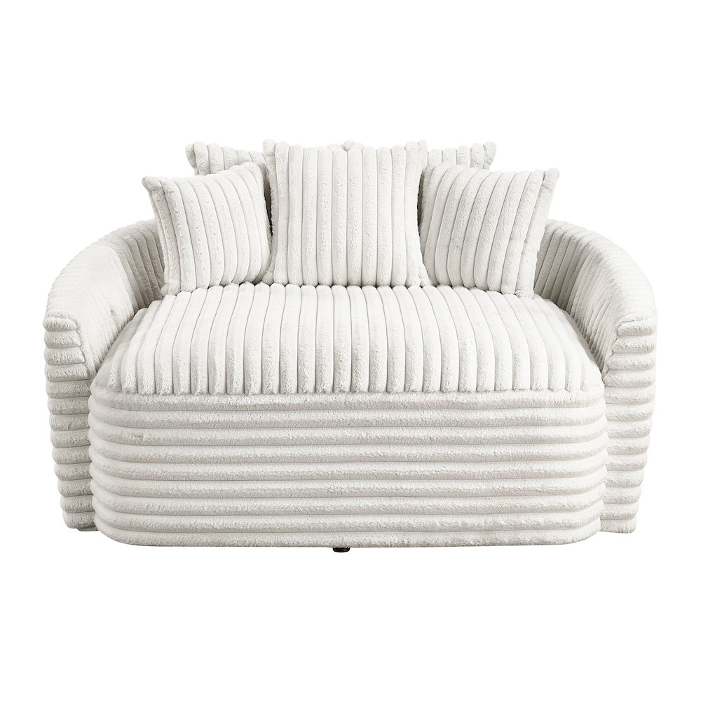 Tomball Corduroy Oversized Chaise Lounge in Beige. Picture 7
