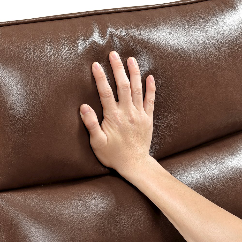 Thomas Leather Swivel Glider Reclining Chair in Toffee Brown. Picture 12