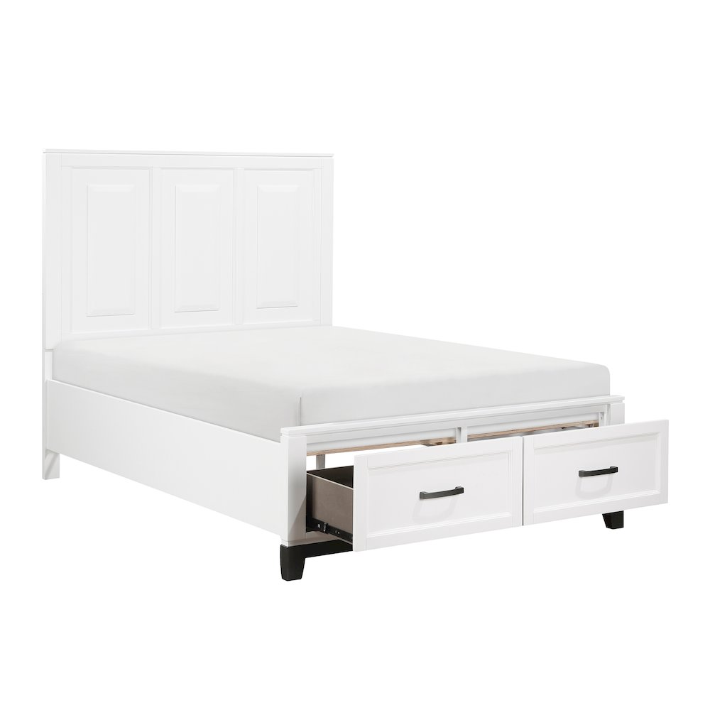 Garretson Acacia Full Pltfm Bed in 2-Tone Finish (White n Metallic Gray). Picture 8