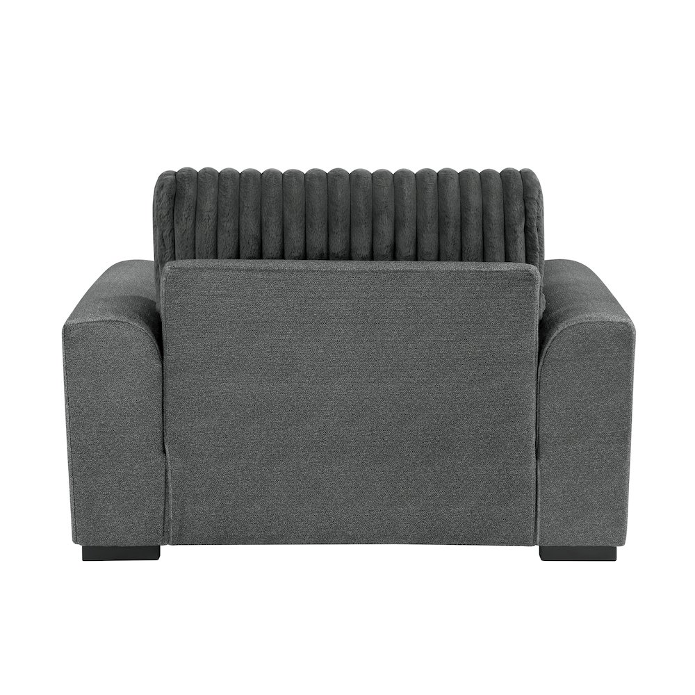 Athena Textured Chair in Dark Gray. Picture 4