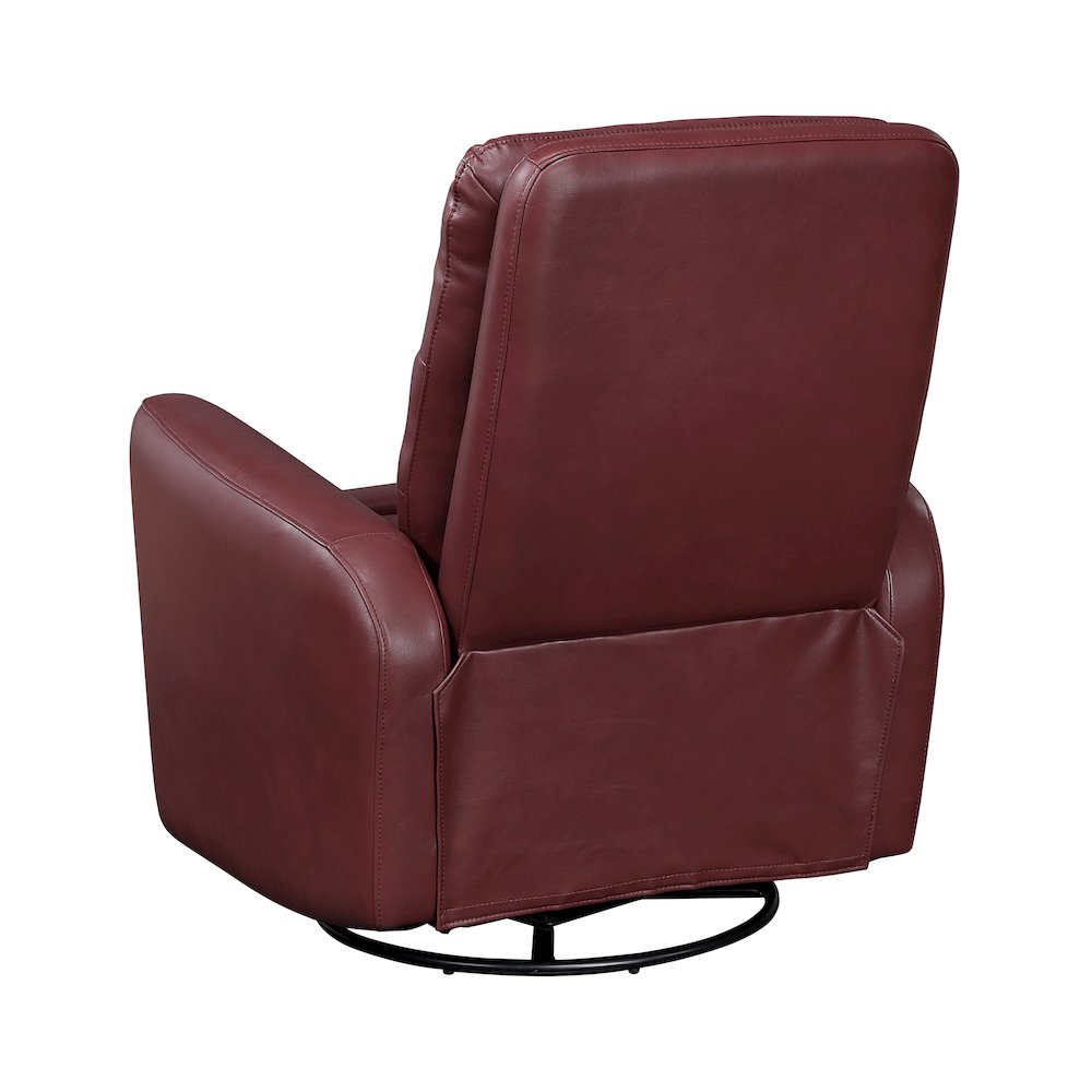 Dimitri Faux Leather Swivel Glider Reclining Chair in Red. Picture 4