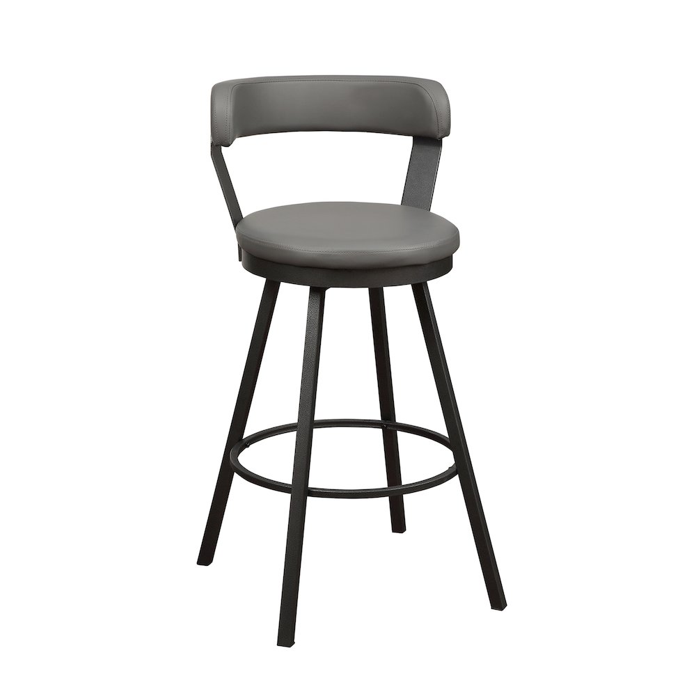 Appert Metal Swivel Pub Height Chair,  set of 2 in Gray. Picture 1