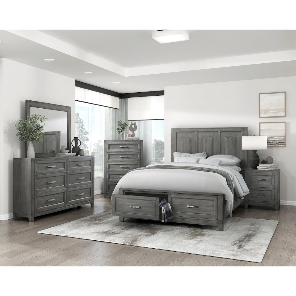 Garretson Acacia Nightstand in Gray. Picture 2