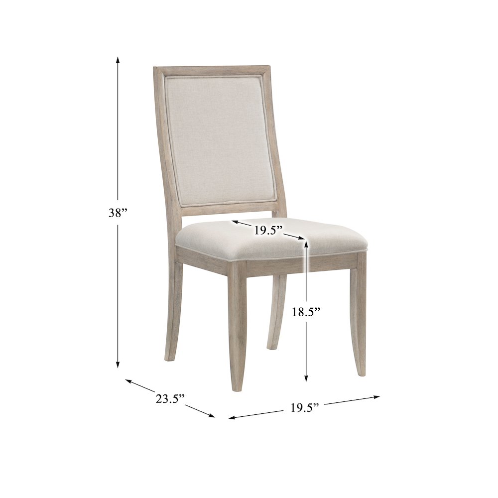 Mckewen Wood Dining Room Side Chair, set of 2 in White gray. Picture 4