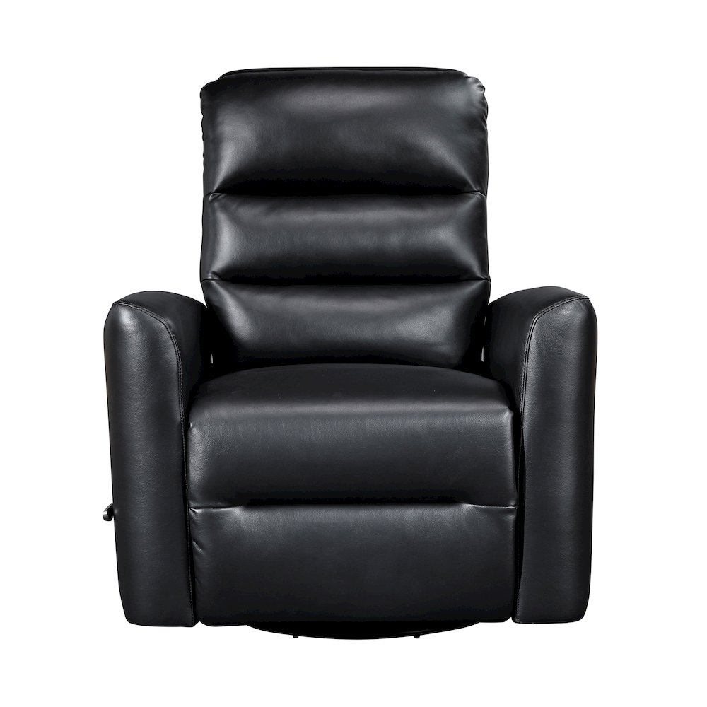 Dimitri Faux Leather Swivel Glider Reclining Chair in Black. Picture 5