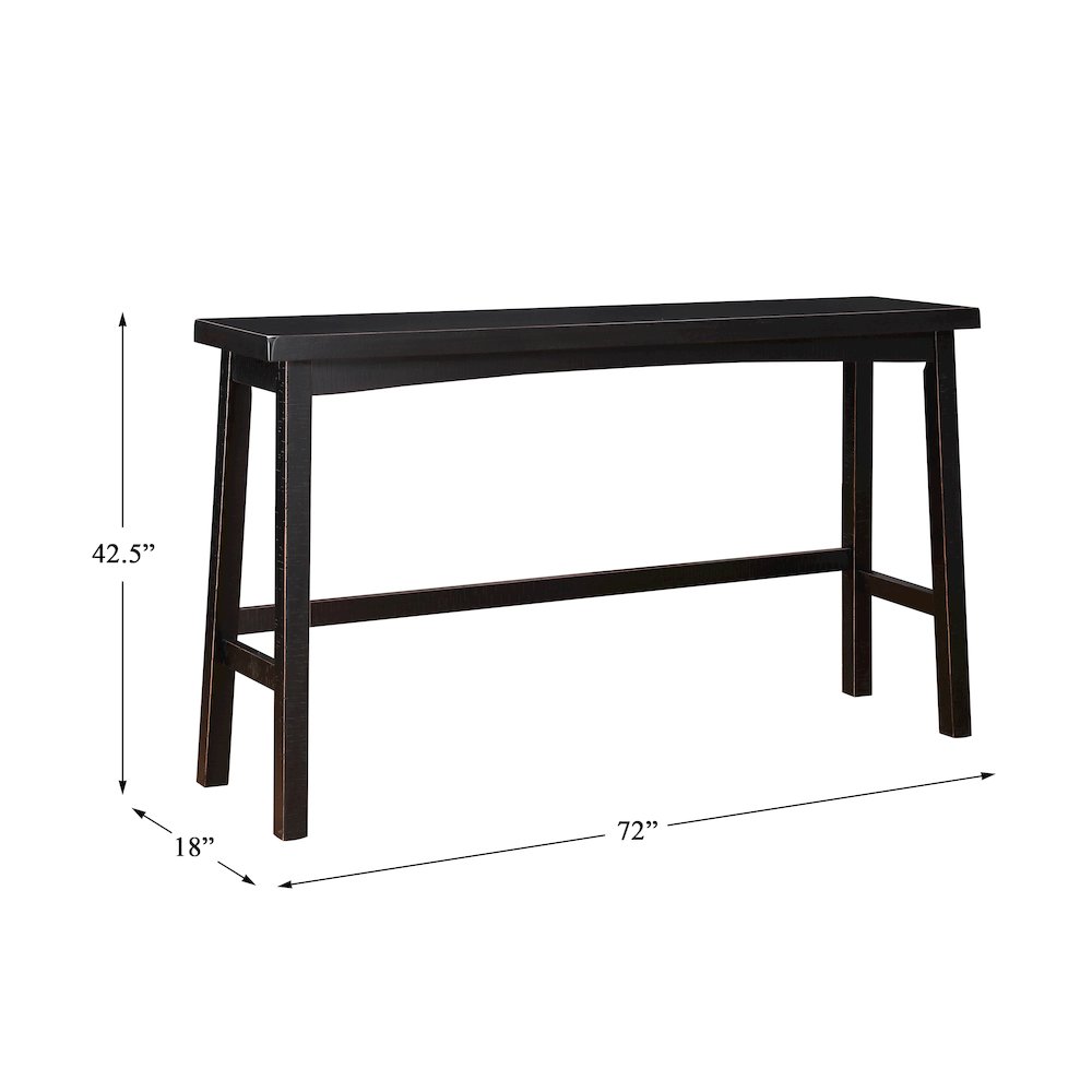 Caspian Solid Wood Pub Height Set (set of 4) in Black Finish. Picture 4