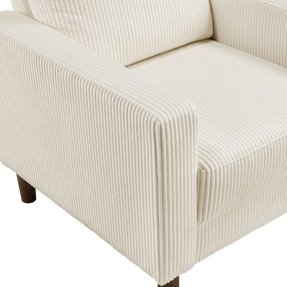 Crandall Corduroy Chair in Beige. Picture 9