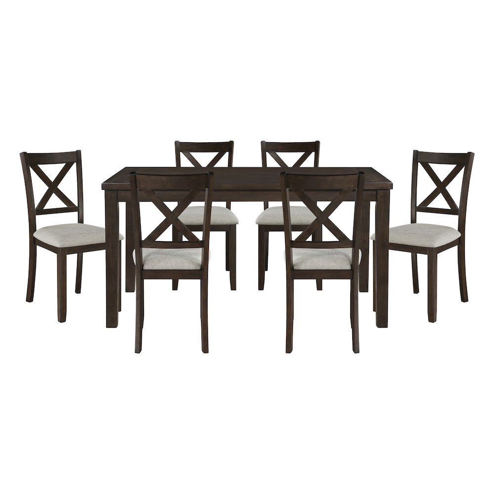 Challis Textured Dining Room Set (set of 7) in Beige. Picture 1