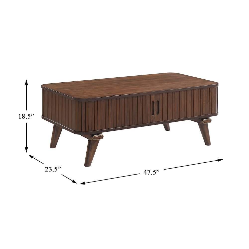 Monroe Asian Hardwood Cocktail Table in Mango. Picture 6