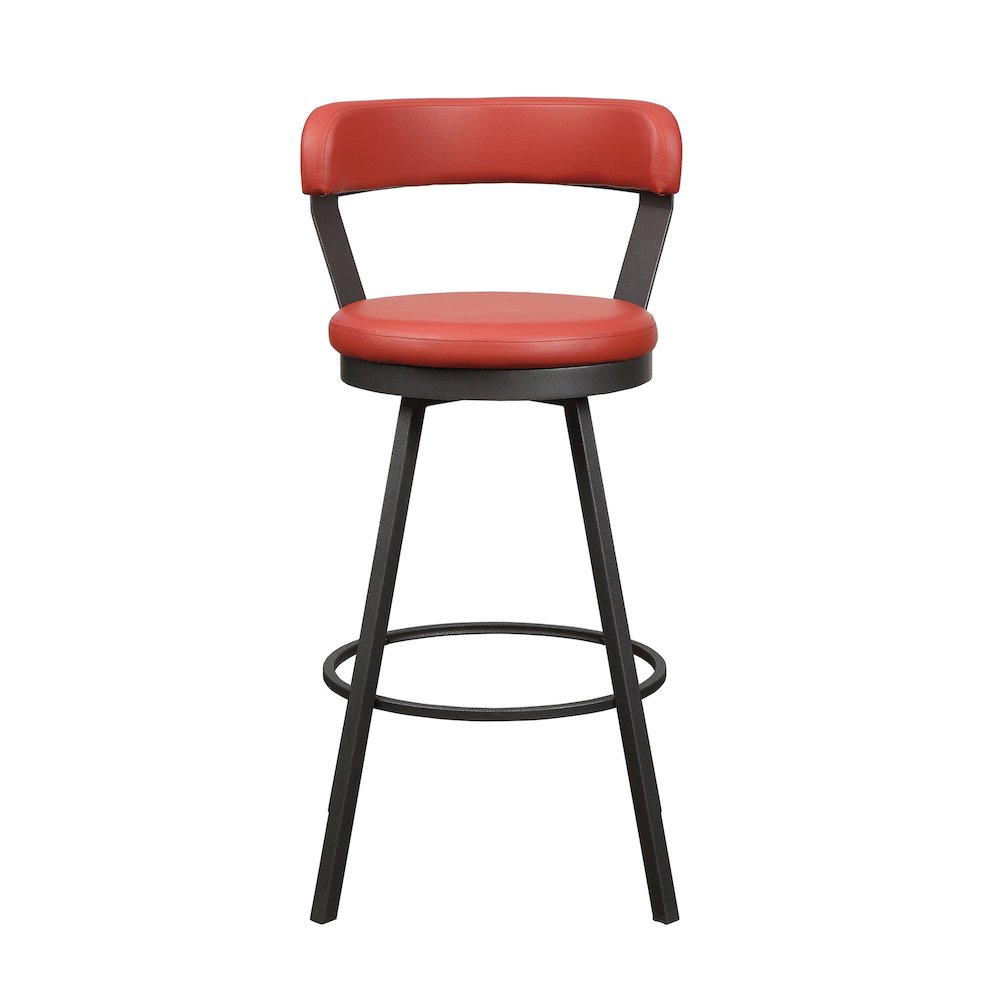 Appert Metal Swivel Pub Height Chair,  set of 2 in Red. Picture 5