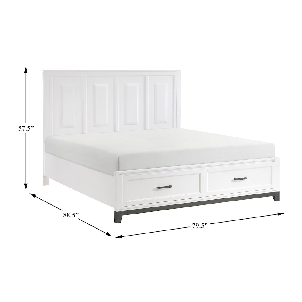 Garretson Acacia CK Pltfm Bed in 2-Tone Finish (White and Metallic Gray). Picture 7