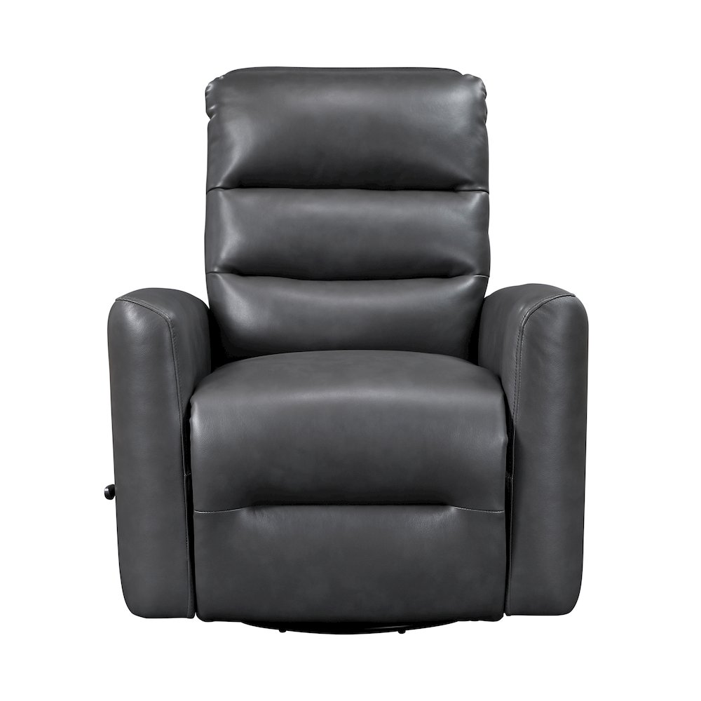 Dimitri Faux Leather Swivel Glider Reclining Chair in Gray. Picture 5
