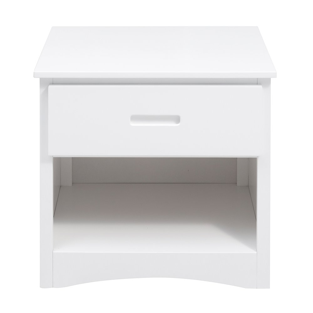 Galen Pine Night Stand in White. Picture 4