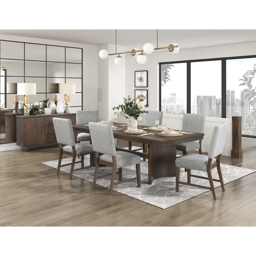 Franco Textured Dining Room Side Chair, set of 2 in Gray. Picture 2