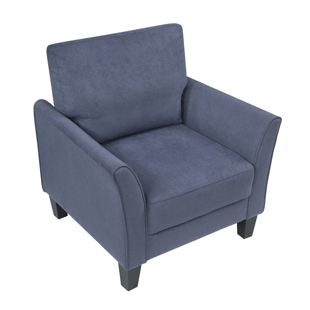 Aliana Textured 3pc Set: Sofa, Loveseat, Chair in Blue. Picture 5
