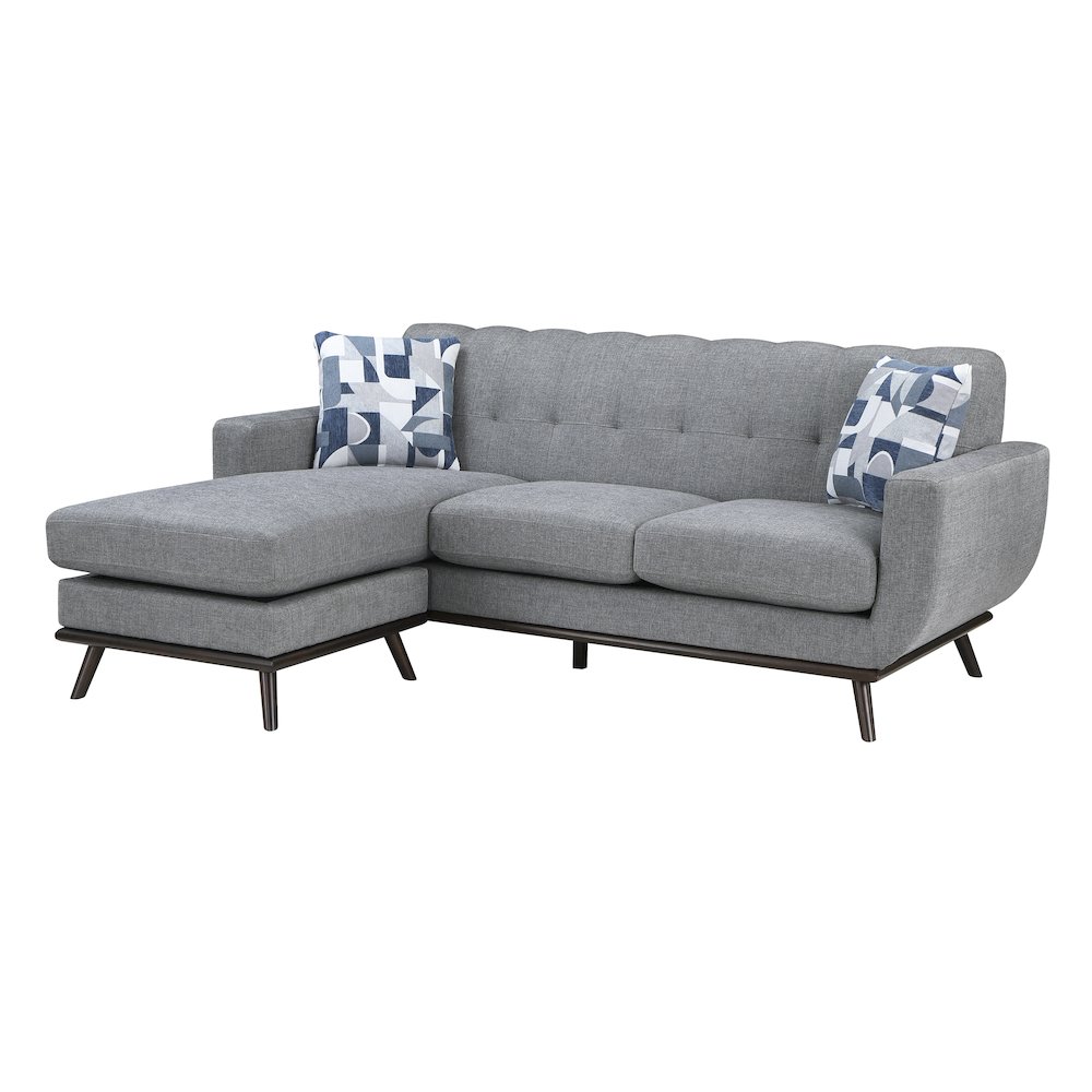 Everton Chenille Reversible Sofa Chaise in Gray. Picture 2