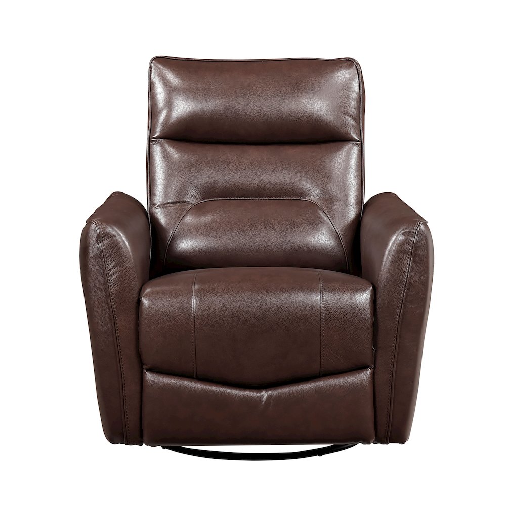 Thomas Leather Swivel Glider Reclining Chair in Brown. Picture 5
