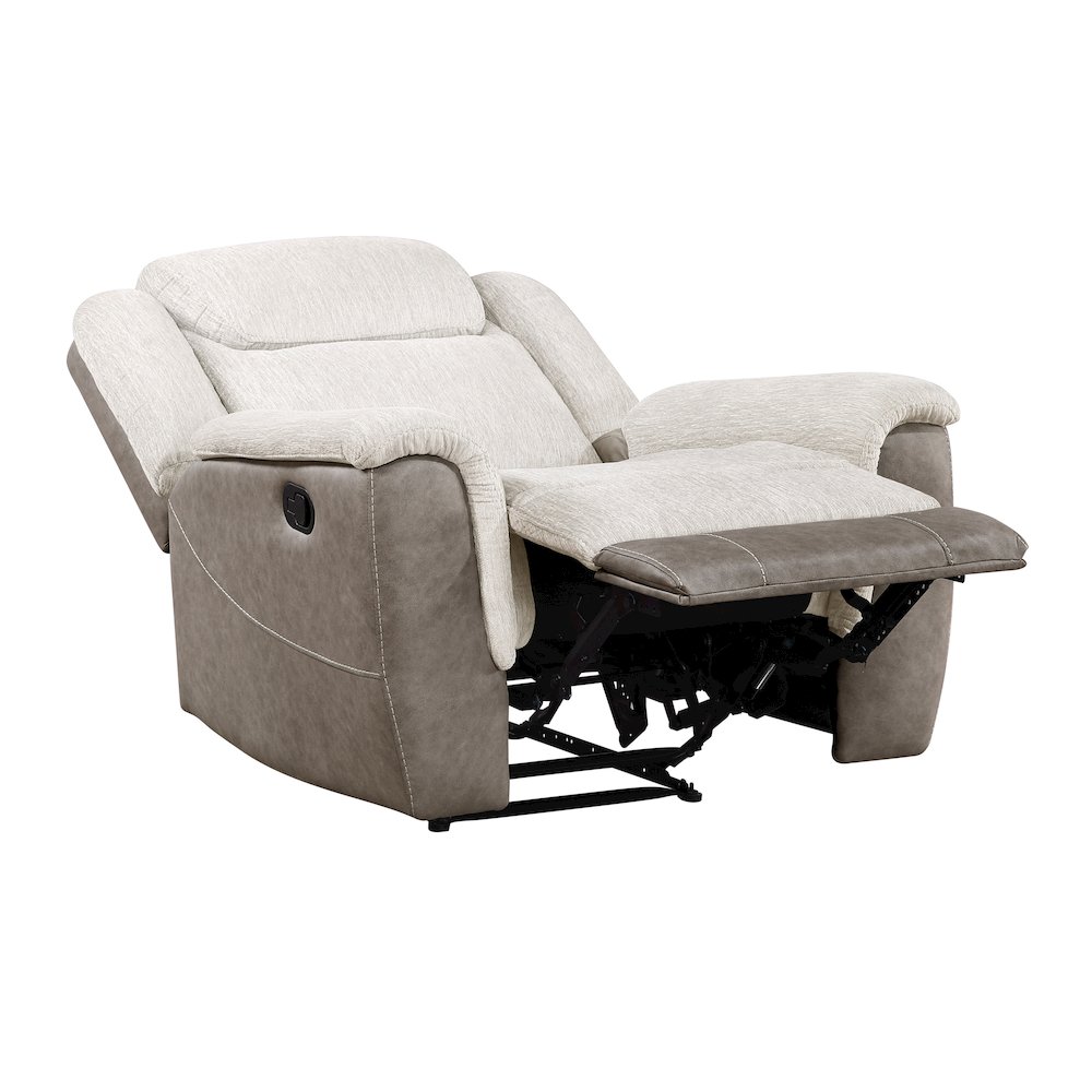 Harriette Chenille Reclining Chair in Beige. Picture 10
