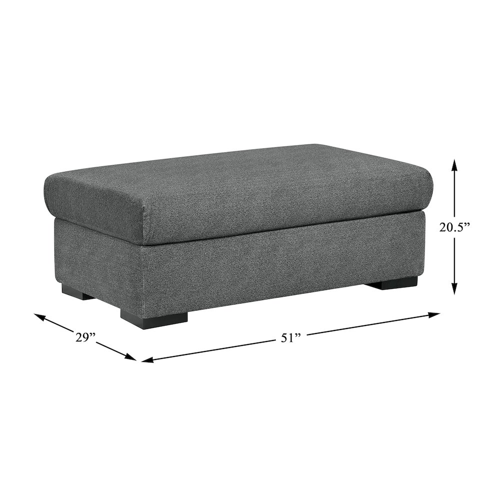 Athena Textured Ottoman in Dark Gray. Picture 5