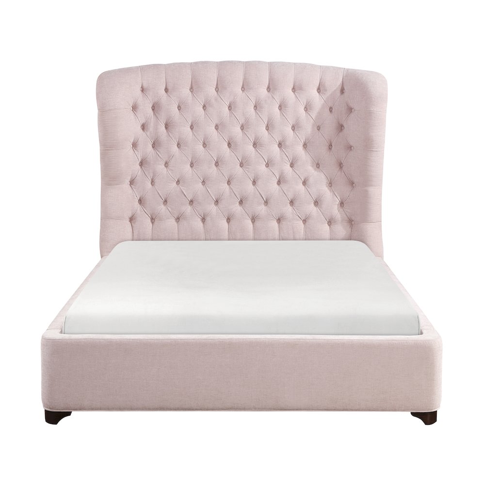 Cameo Chenille Queen Upholstery Bed in Pink. Picture 4