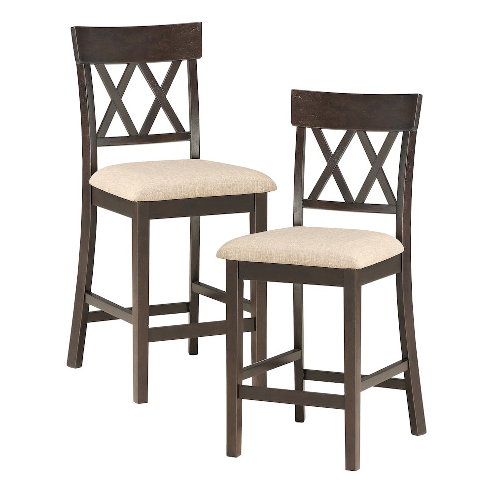 Balin Textured Counter Height Dining Chair, set of 2 in Brown. Picture 5