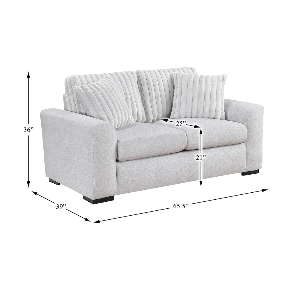Athena Textured Love Seat in Gray. Picture 8