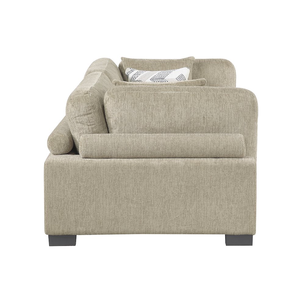 Corydon Microfiber Love Seat in Brown. Picture 5