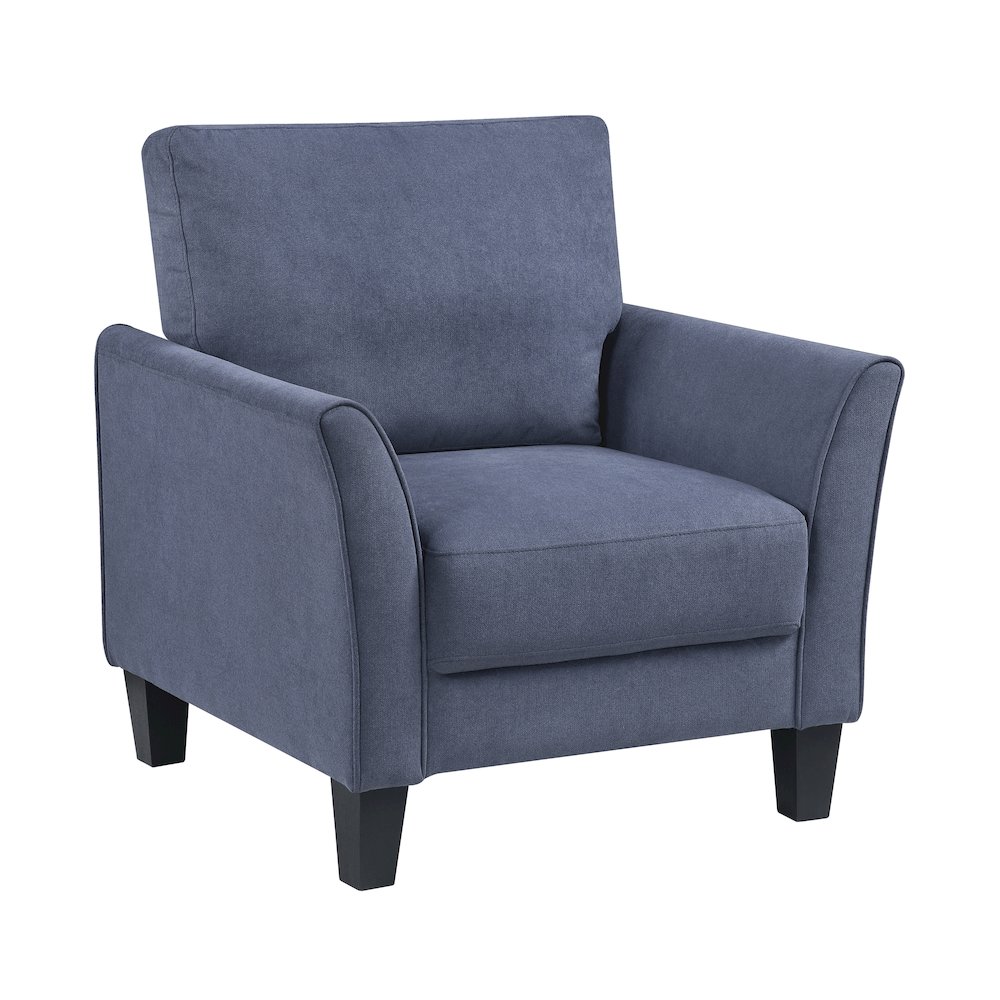 Aliana Textured 3pc Set: Sofa, Loveseat, Chair in Blue. Picture 4