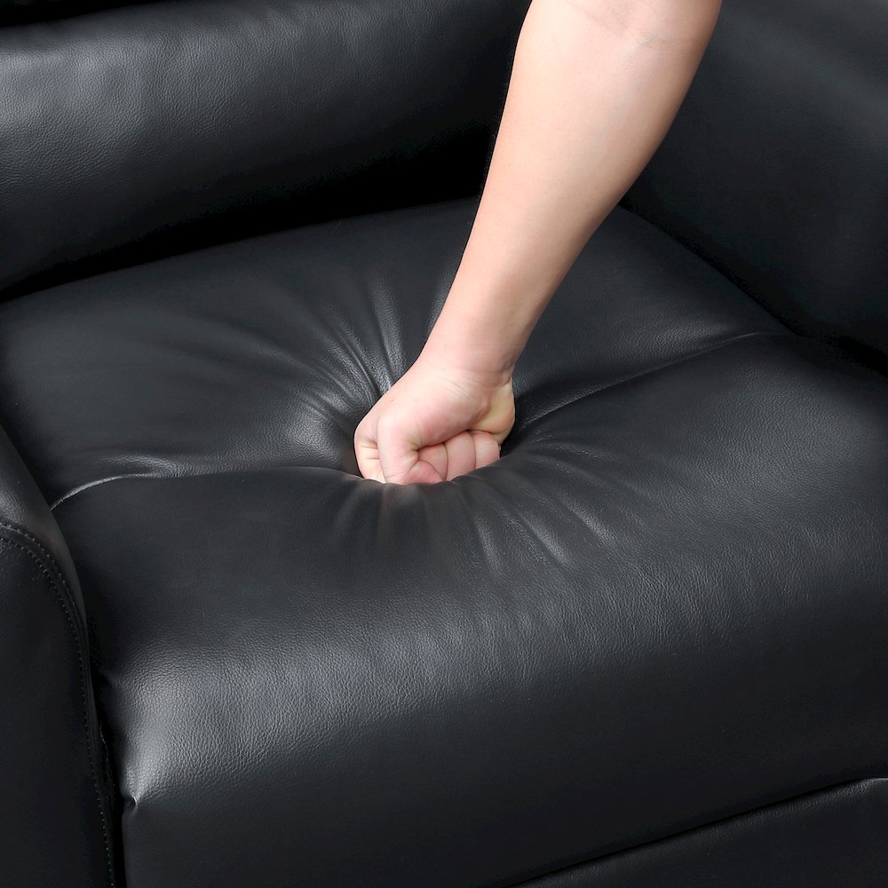 Dimitri Faux Leather Swivel Glider Reclining Chair in Black. Picture 14
