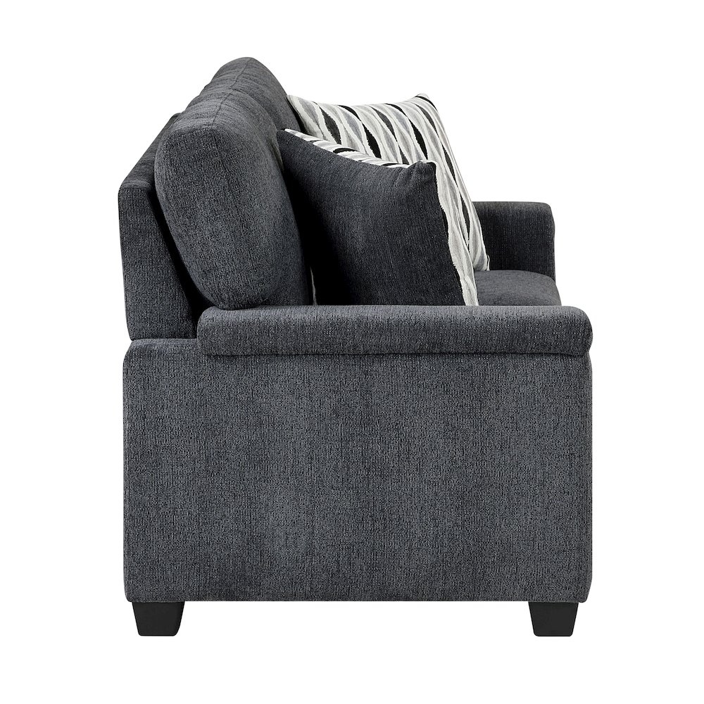 Chelsea Chenille Love Seat in Dark Gray. Picture 7