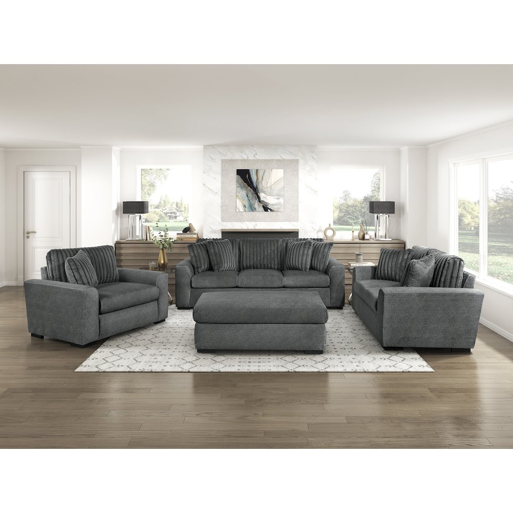 Athena Textured Sofa in Dark Gray. Picture 2