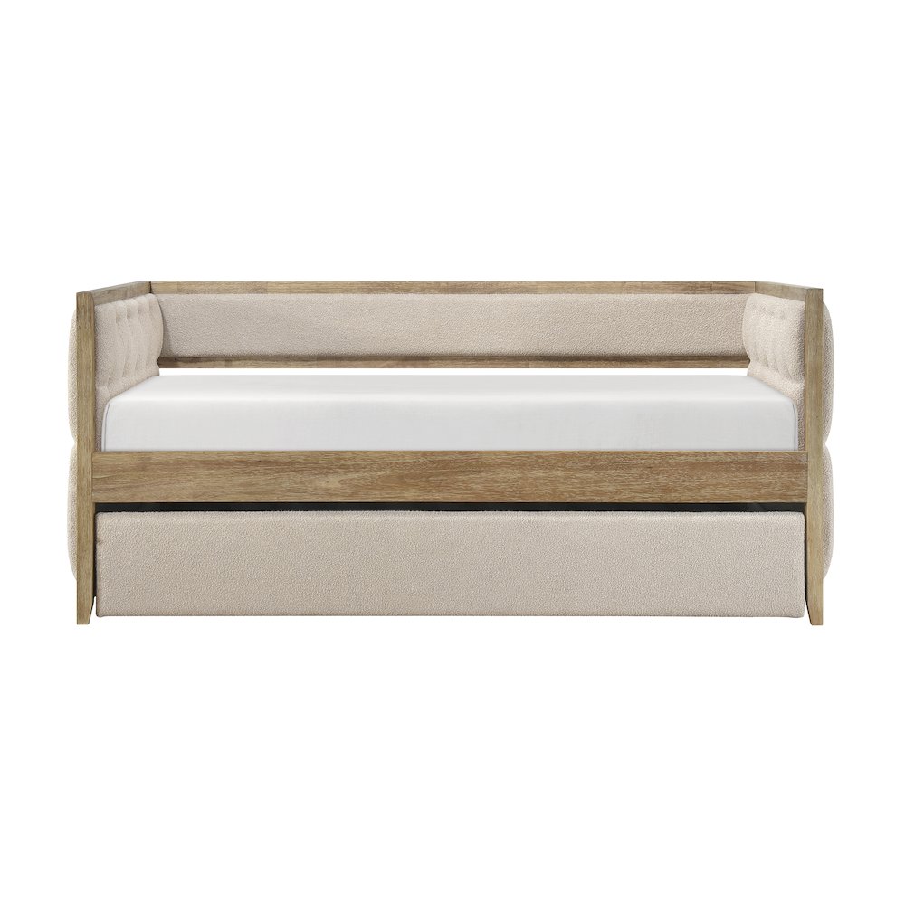 Roseburg Boucle Daybed with Trundle in Beige. Picture 5